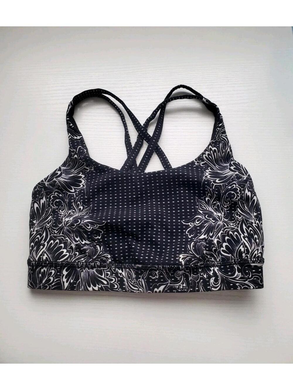 Lululemon Sports Bra Women’s Size 4 Black Y2k Athletic Grunge Yoga